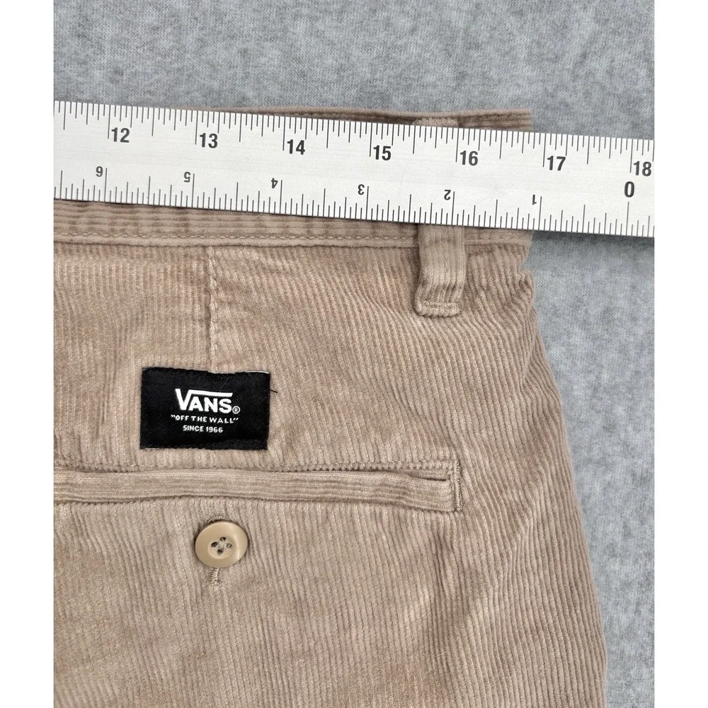 Vans Authentic Chino Relaxed Pants Mens 32 Tan Brown Corduroy Skate 100% Cotton
